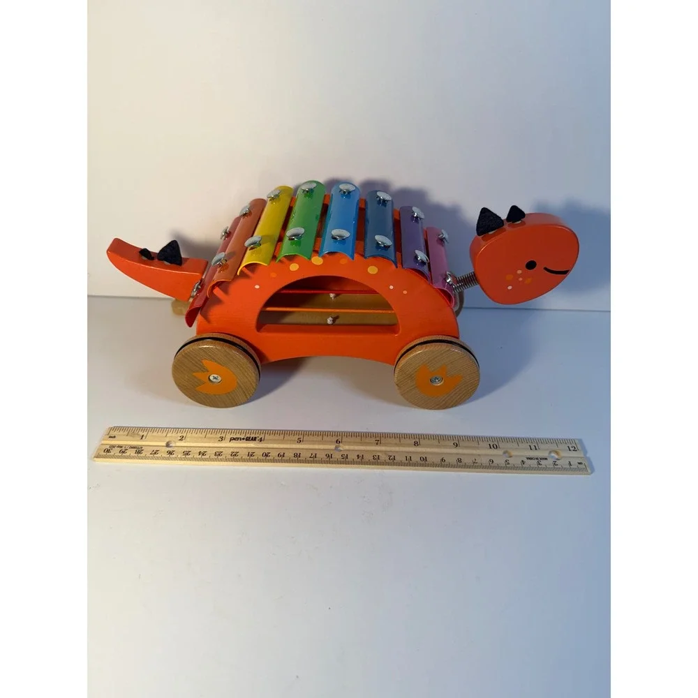 Classic World Dinosaur Xylophone Wooden Pull Along Musical Montessori Toy